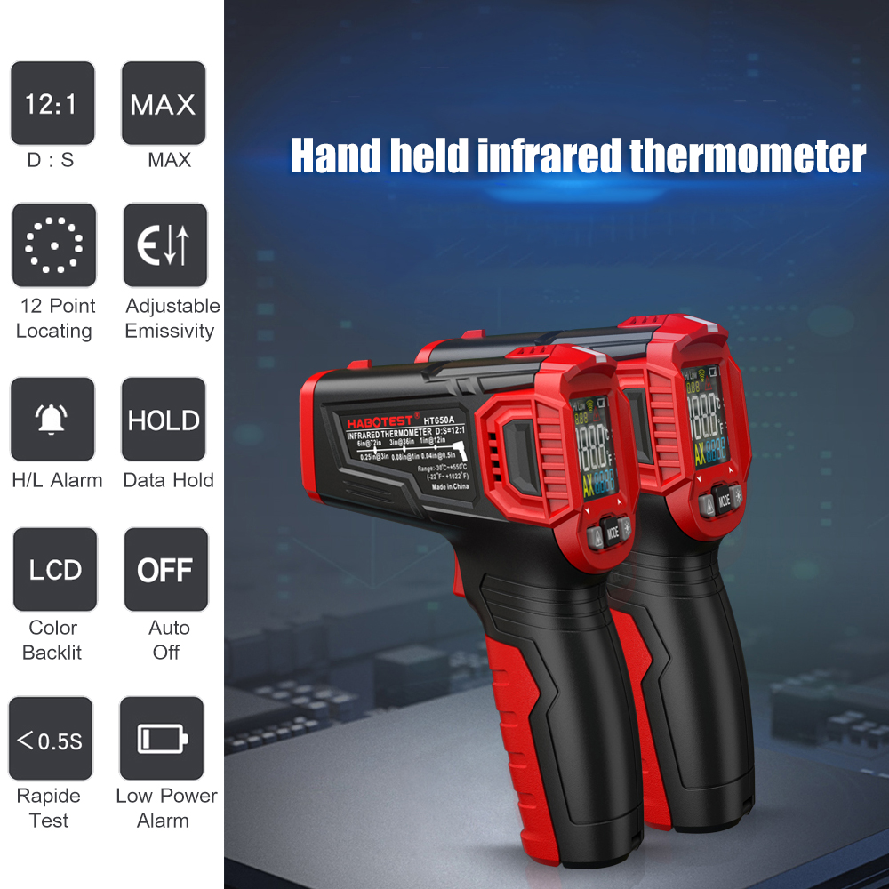 RoHS 550 Degree Digital Laser Infrared Thermometer