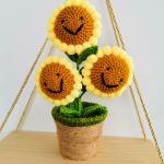 New Creative Luxury Handmade Crochet Knitting Plants Flowers Handicraft Home