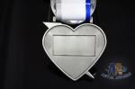 Heart Shape Die Casting Metal Award Custom Logo Medals Sublimated / Heat Tranfer