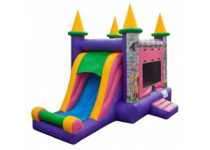 Quality Toddler Funny Princess Bouncy Castle , Purple Disney Princess Bounce House wholesale