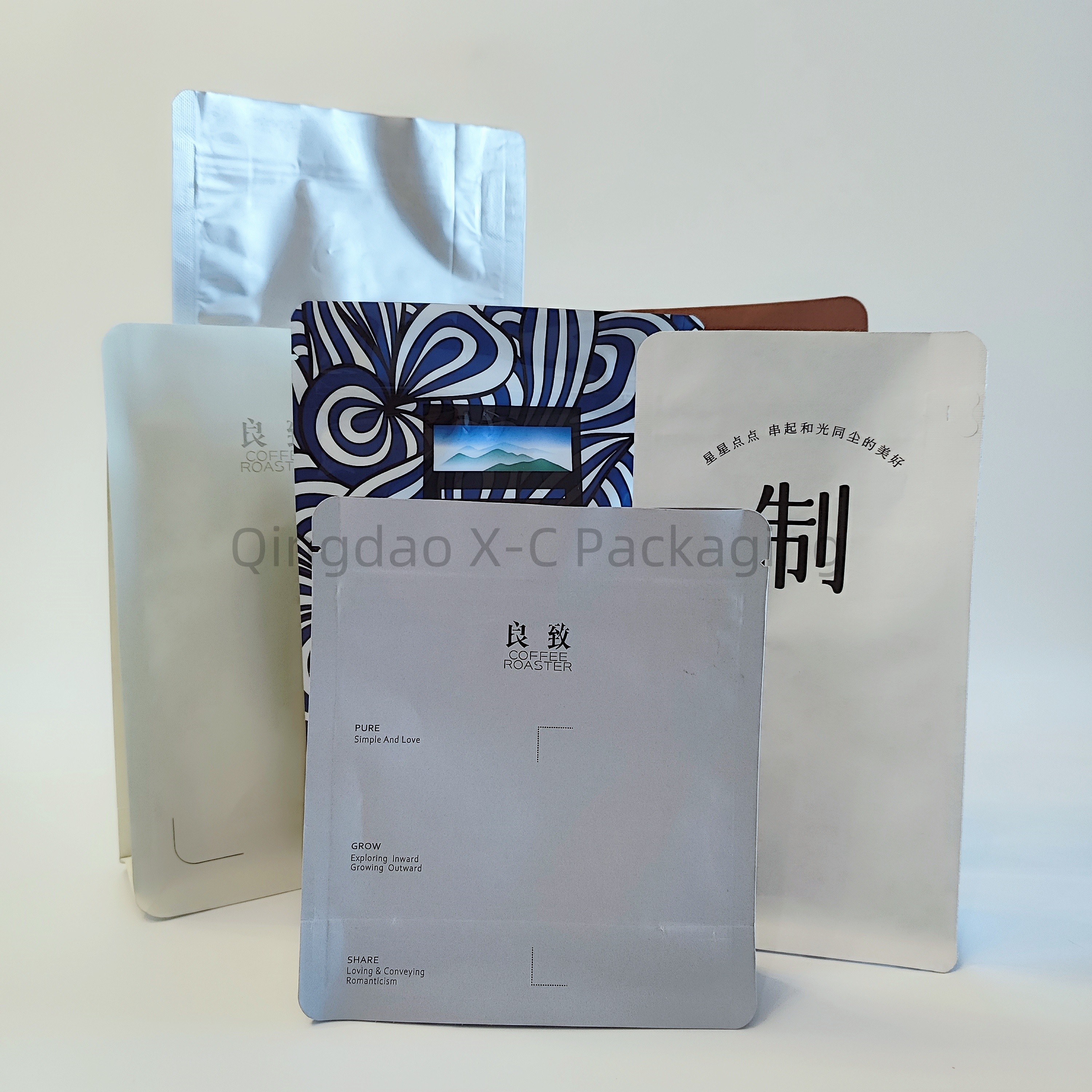 Food Grade Valve 8 Side Seal Bag Pouch Packaging With BRC Certification