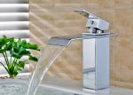 Waterfall Single Hole Bathroom Basin Faucets Solid Brass Materials ROVATE