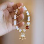 Mystic Mermaid Glass Friendship Bracelet With 8 Mm Frosted White Glowing