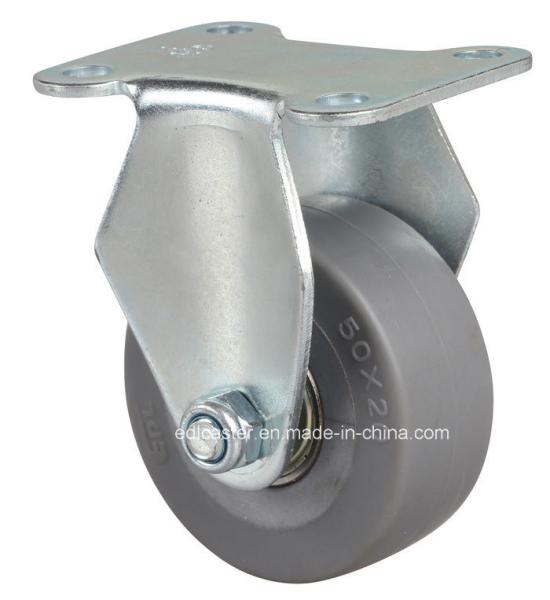 Edl Mini 2602-56 2mm Thickness Zinc Plated Rigid TPE Caster with 35kg Load
