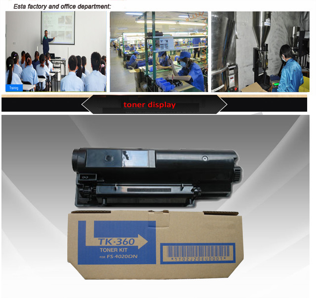 Kyocera Mita Ecosys TK 360 Black Toner Cartridge for FS - 4020DN Yield 20,000 Pages