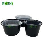 Disposable PP 2 Level Takeaway Food Container Round Plastic Takeaway Bowl With