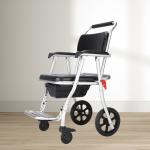Folding Commode Shower Chair With Bedpan Home Care 26*56*87CM Black