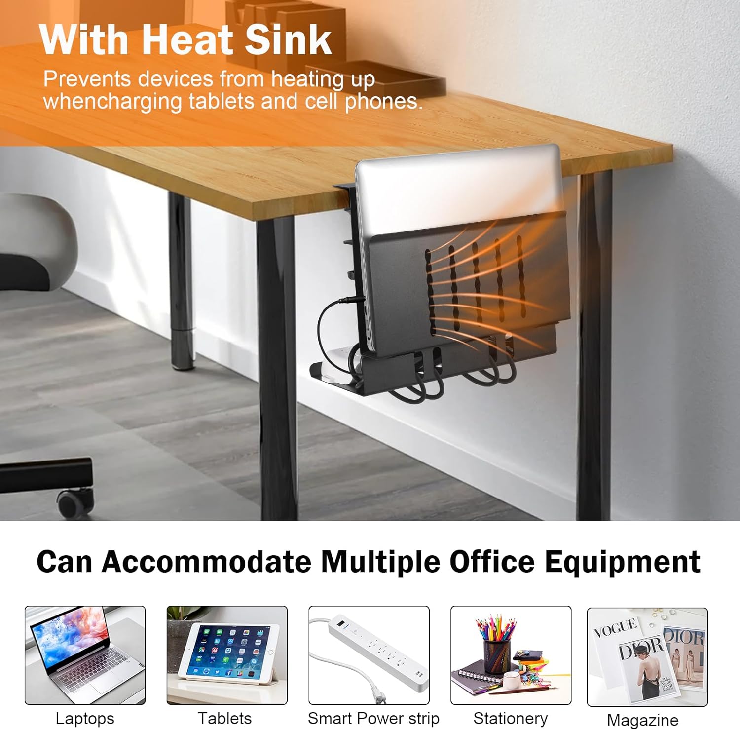 Organize Your Desk with Side Mount Clamp on Laptop Shelf and Under Desk Laptop Holder