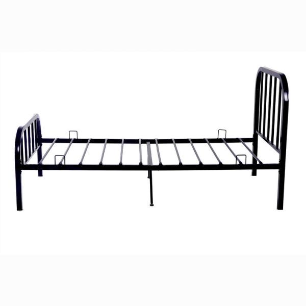 Cheap 0.8mm Modern Bedroom Furniture Black Metal Bed Frame Single for sale
