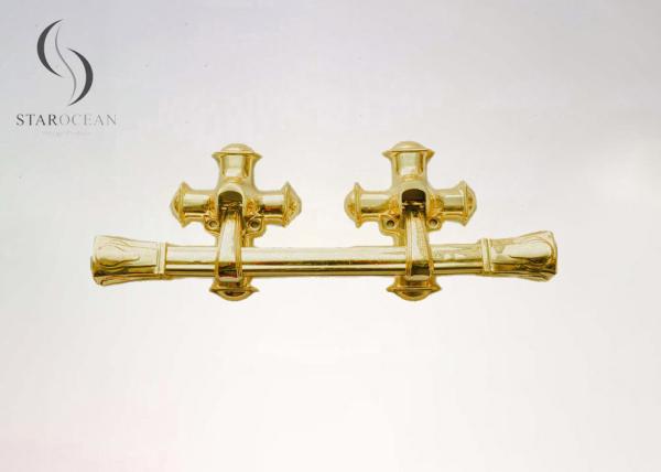 Golden European Cross Shape Style Plastic Coffin Handles Dimension High Strength