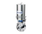 DN50 Horizontal Actuator Pneumatic butterfly ball valve with clamped connection