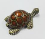 Turtle Animal pewter jewelry box turtle diamond decoration trinket jewelry box