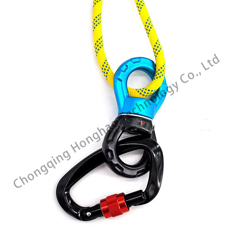 Outdoor Climbing Swivel Connector with Altitude Rotating Hook and Galvanized Finish