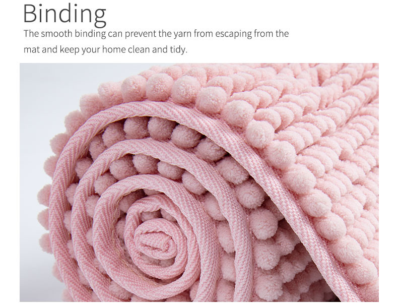 BSCI Non Skid Chenille Bath Mat 100% Polyester Microfiber Noodle Bath Rug