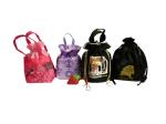 Red / Black / Purple 75g Non Woven Drawstring Bag, Recycled Fabric Carry Bag