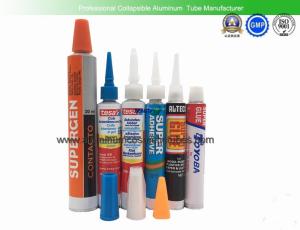 Quality Adhesive Glue Empty Aluminum Collapsible Tube , Aluminum Toothpaste Tube Chemical Packaging wholesale