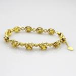 Gold Plated Silver with 5x7mm Oval Citrine Clear Cubic Zircon Tennis Bracelet