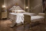 2015 New Design Dubai Furniture Classic Gold Hand Carved King Bed FB-168