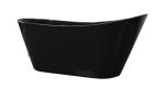 1700mm High Gloss Freestanding Acrylic Slipper Bath Soaking Tub Black