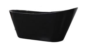 Quality 1700mm High Gloss Freestanding Acrylic Slipper Bath Soaking Tub Black wholesale