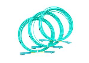 Quality LC To LC OM3 Duplex MultiMode Aque Blue LSZH Optic Fiber Patch Cord Optic Fiber wholesale