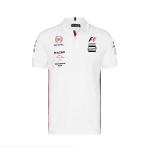 Custom Team Sublimated Racing Polo Shirt for Mens Short Sleeves White Motorcycle