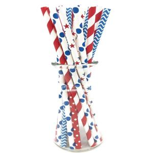 Quality Colorful Spoon Milkshake Paper Drinking Straws 197mm Length wholesale