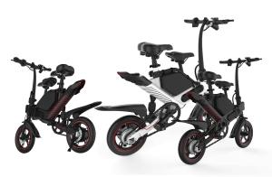 Quality Portable Smart Folding Electric Bike 36V Lithium Battery Powered 12 Inches 2 Wheels wholesale