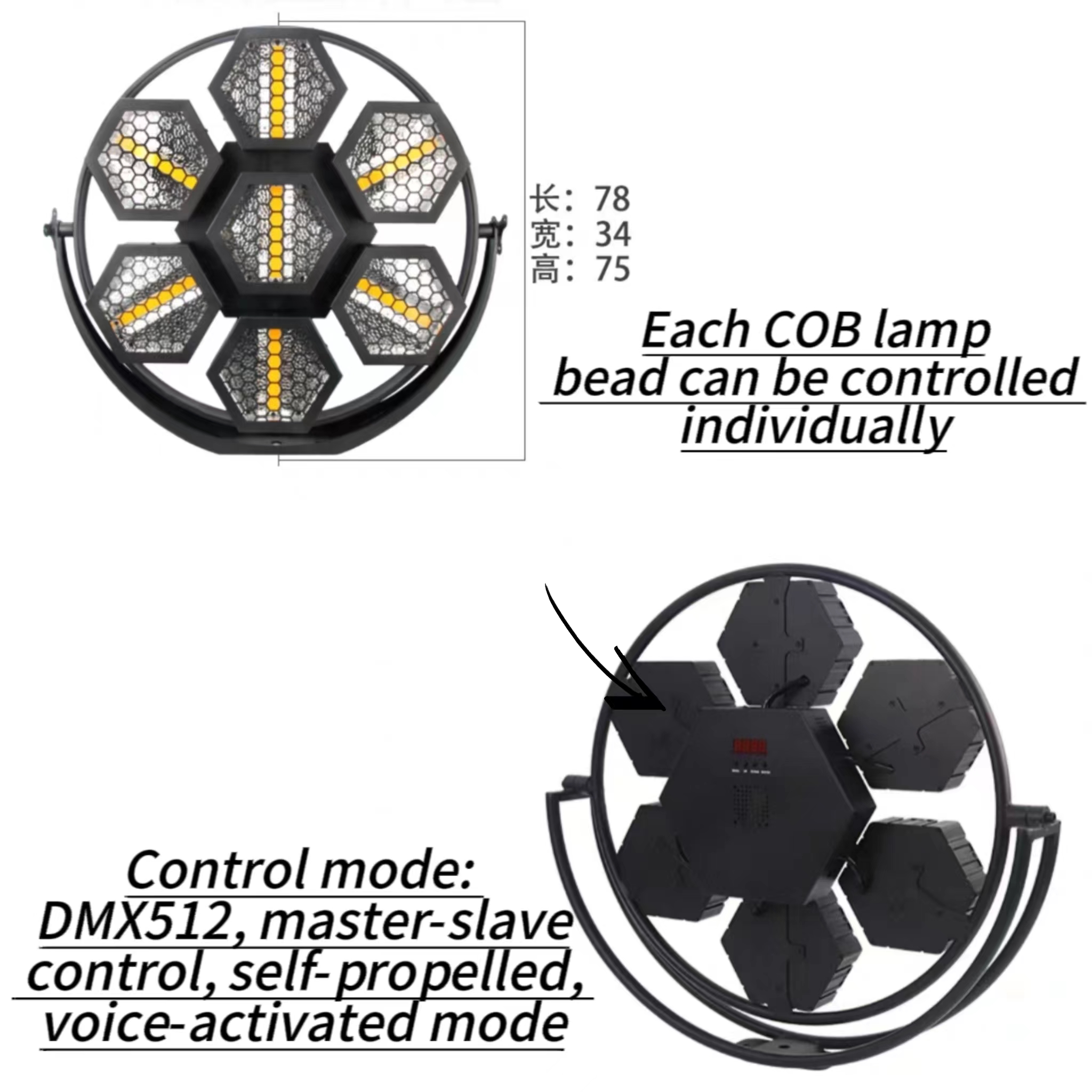 90 18 RGBW LED Head Cob Light DMX512 Retro Lamp for Bar Stage Club Party Wedding Pl90
