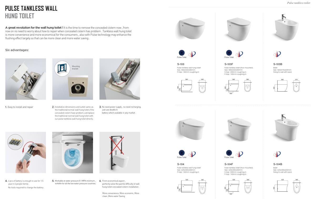 Modern High Efficiency Toilet Tankless Wall Hung for Bathroom