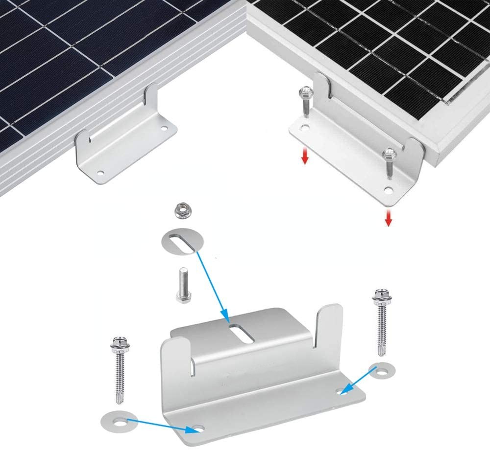 Powder Coating Solar Panels Mounting Z Brackets Mounts Kit for RV Boat Off Grid Roof