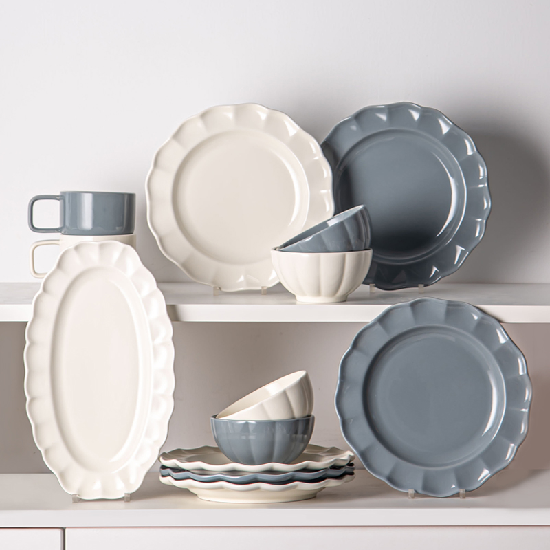 Porcelain Color Stoneware Bowl Set For 6 People Nordic Pumpkin Bowls Ceramic 4.7 Inch