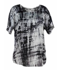 Quality Leisure Ladies Tee Shirts With Tie Dye Print Fashion Ladies Round Neck Tops wholesale