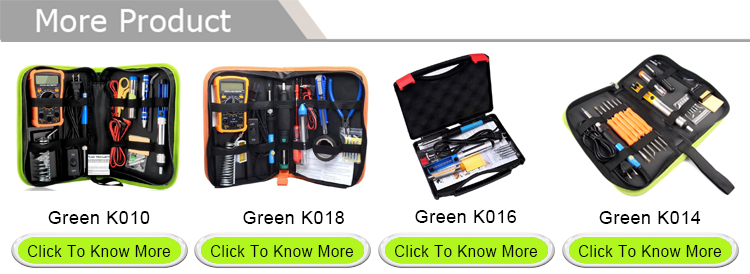 Household Tool Soldering Iron Kit / Set 11 in 1 60W 200 - 450℃ Green K019