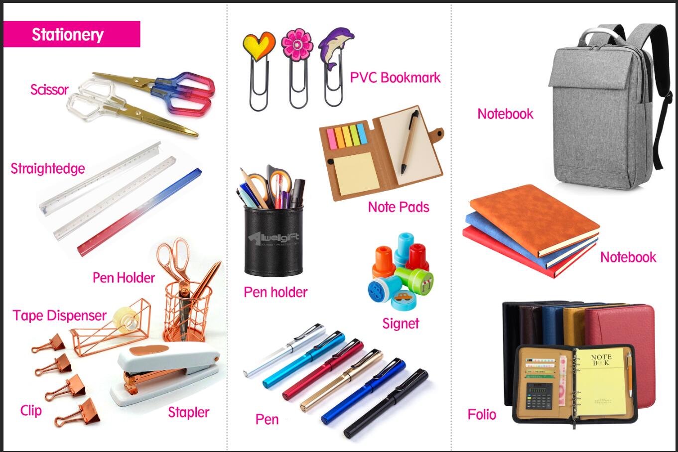 Business Gift PU Portable Diary Notebook Folio Embossed A5 Notebook With Pen Set