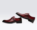 ODM Oxford Genuine Leather Dress Shoes / Luxury Mens Monk Strap Shoes With 3cm
