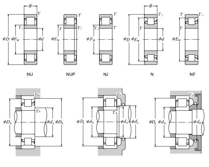 Chrome Steel Cylindrical Roller Bearing NJ2226 NJ2228 NJ2230 NJ2232