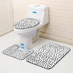 Animal Leopard Patterned Three Piece Bathroom Mats Rugs OEM ODM