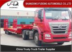 Heavy Duty 70T Three Axle Low Bed Semi Trailer With Spring Ramp