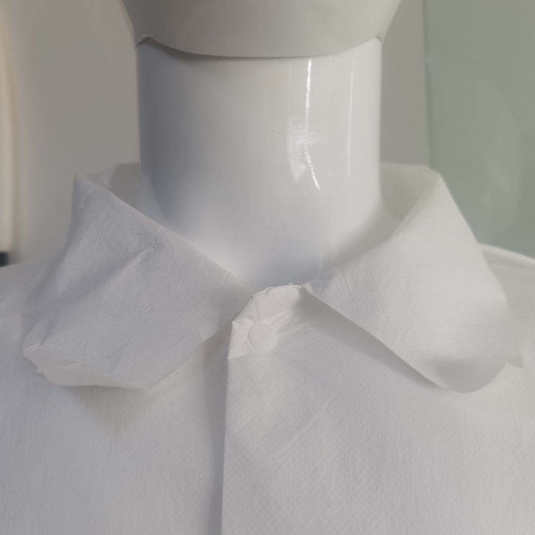 Protective PPE Uniform Nonwoven Workwear Customized Visitor Coat Lab Coat