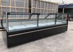 Square Glass Delicatessen Display Counter 2580mm Fan Cooling