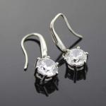 925 Sterling Silver Clear Cubic Zircon Dangle Earrings (YAQA002)