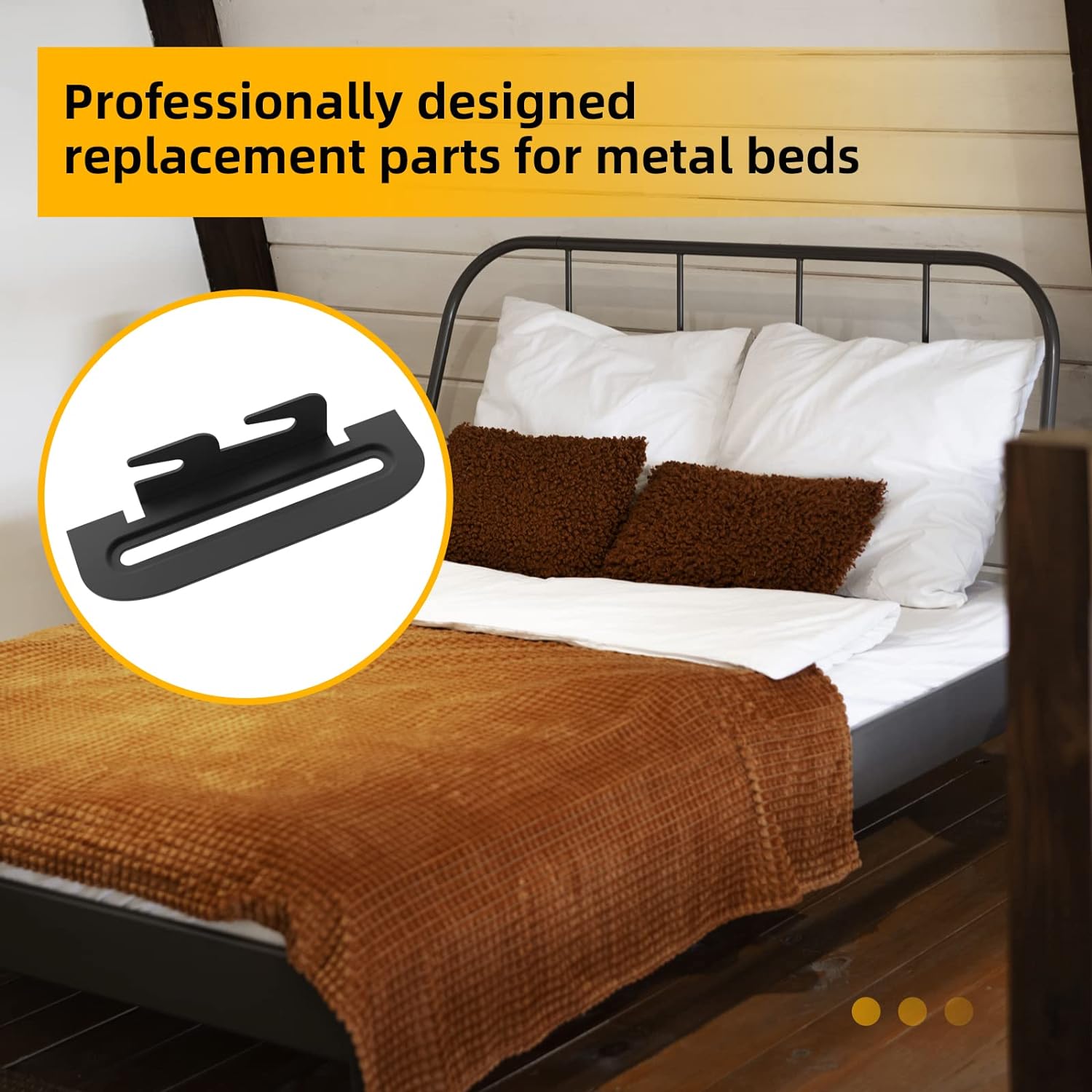 Adjustable Footboard or Headboard Attachment for Metal Bed Frame Heavy Duty Brackets