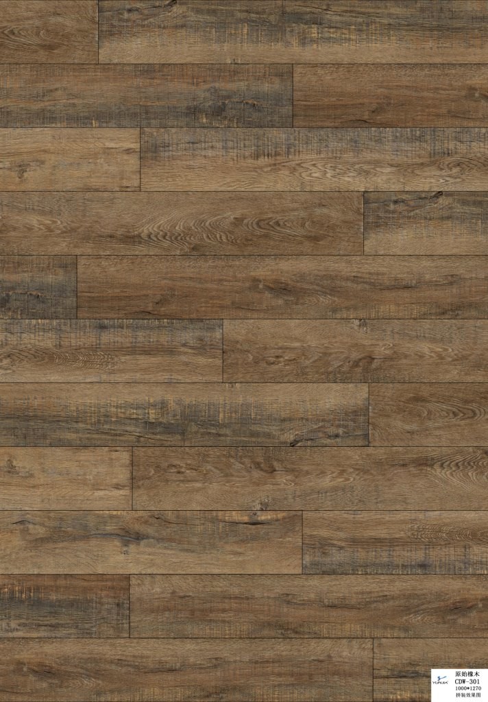 1830X230mm Fireproof Wood Grain Unilin Click SPC Vinyl Plank Flooring for School /Hotel /Apartment