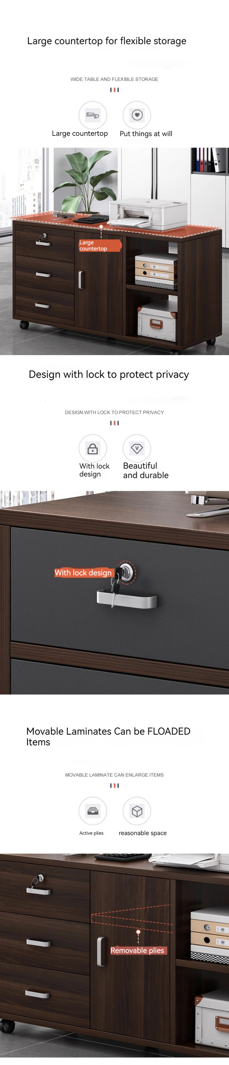 Keep Your Office Organized with our Company File Cabinet Drawers Lock and Side Storage