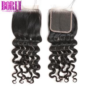 Quality HD Brazilian Human Hair Lace Closure Loose Wave Environmentally Friendly wholesale