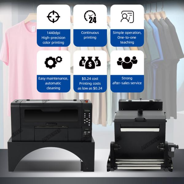 Double XP600 Print Heads 17inch 7color Pigment Ink Printing Machine with Shaker