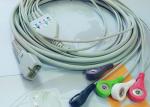 MEK 6 Pin Patient Monitor Accessories One Piece ECG Cable 5 Leads