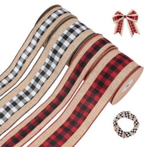 Quality 10y Length Lattice Burlap Ribbon Biodegradable Bulk Burlap Ribbon wholesale