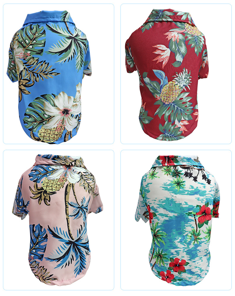 Hawaiian Style Pets Wearing Clothes French Bulldog Dog Hawaiian Shirt